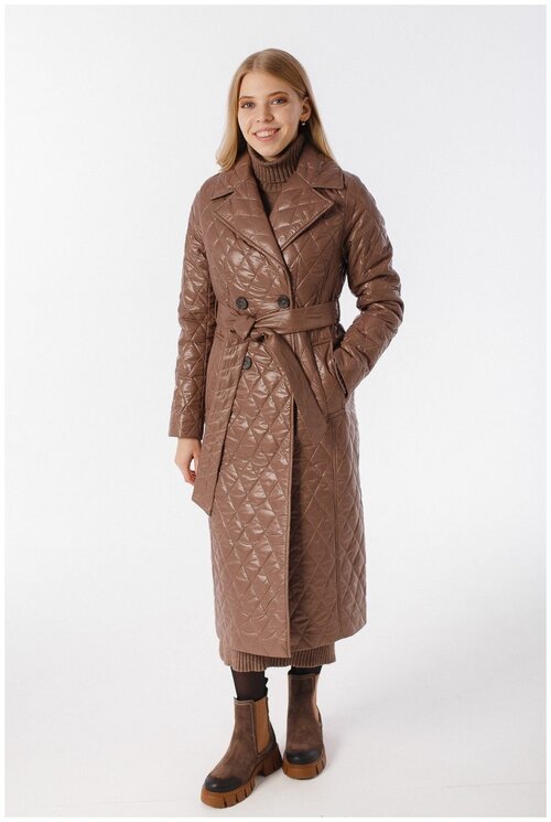 Пальто , размер 46, коричневый
