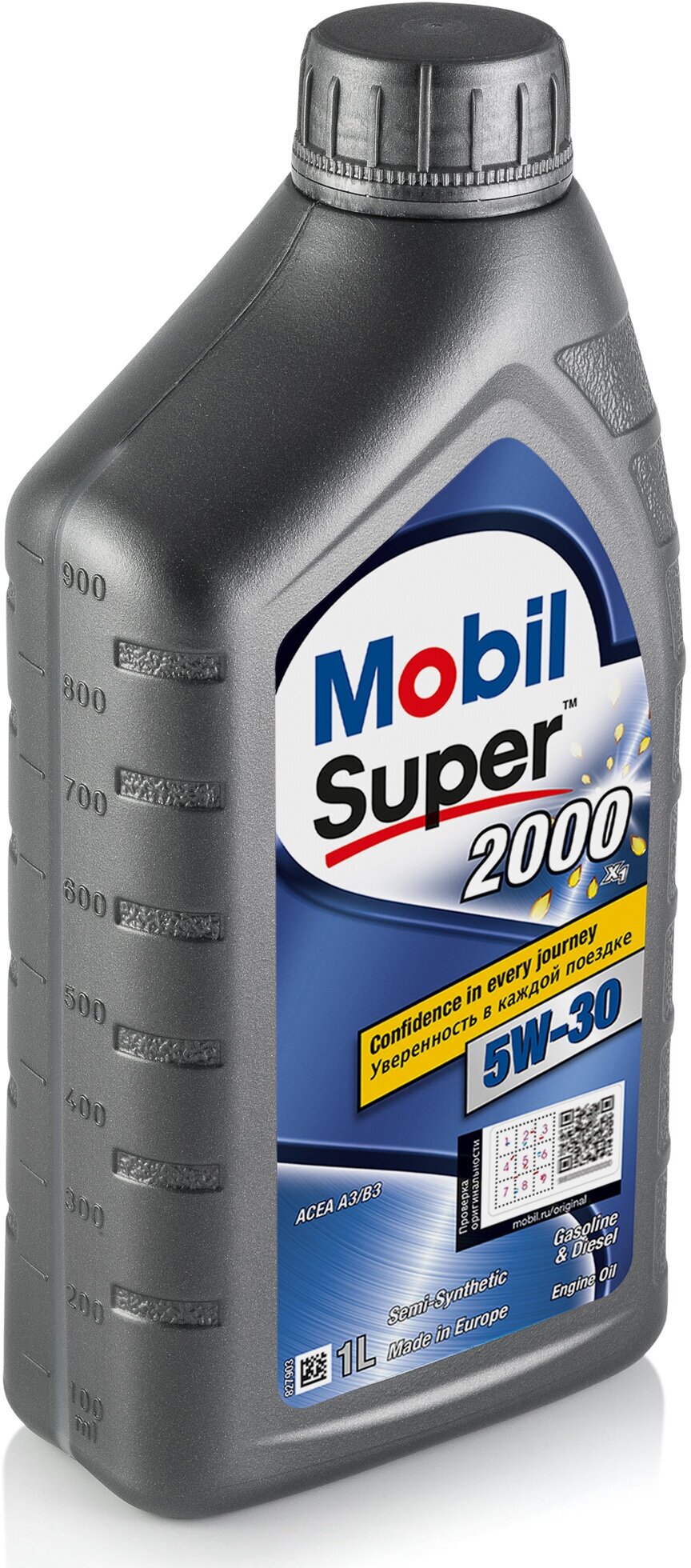 Полусинтетическое моторное масло MOBIL Super 2000 X1 5W-30, 1 л