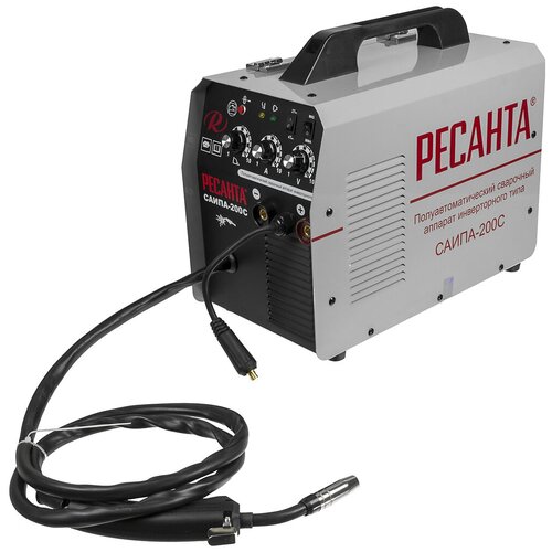 Сварочный аппарат Ресанта САИПА-200C полуавтоматический серый 200 ампер комплект кабелей 2429000₽