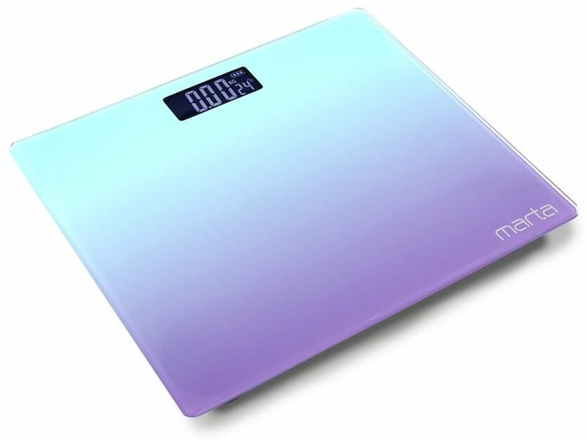 MARTA MT-SC1691 лилово-бирюзовый LCD весы напольные диагностические, умные с Bluetooth - фотография № 16