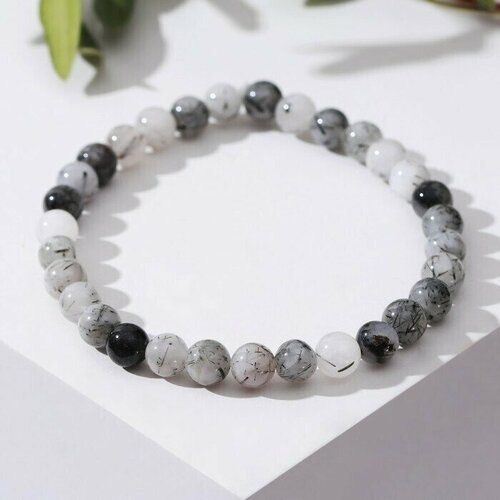 фото Браслет, искусственный камень, агат, 1 шт., размер 18 см, белый нет бренда