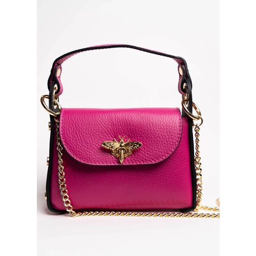 Сумка  кросс-боди LEATHER COUNTRY вечерняя, натуральная кожа, на цепочке, фуксия
