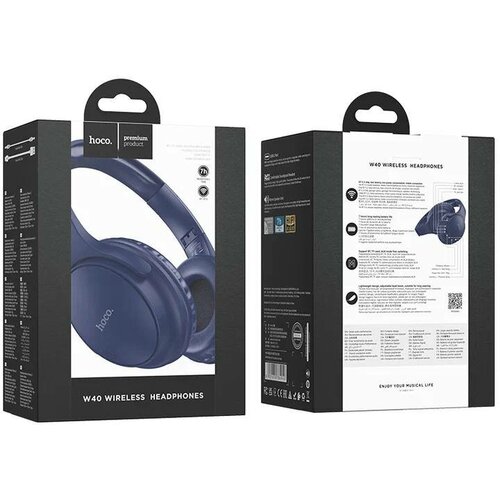 Стильные и удобные наушники HOCO W40EASY TO CARRYдля спортаAUX7 часов беспрерывной работысиний 192900₽