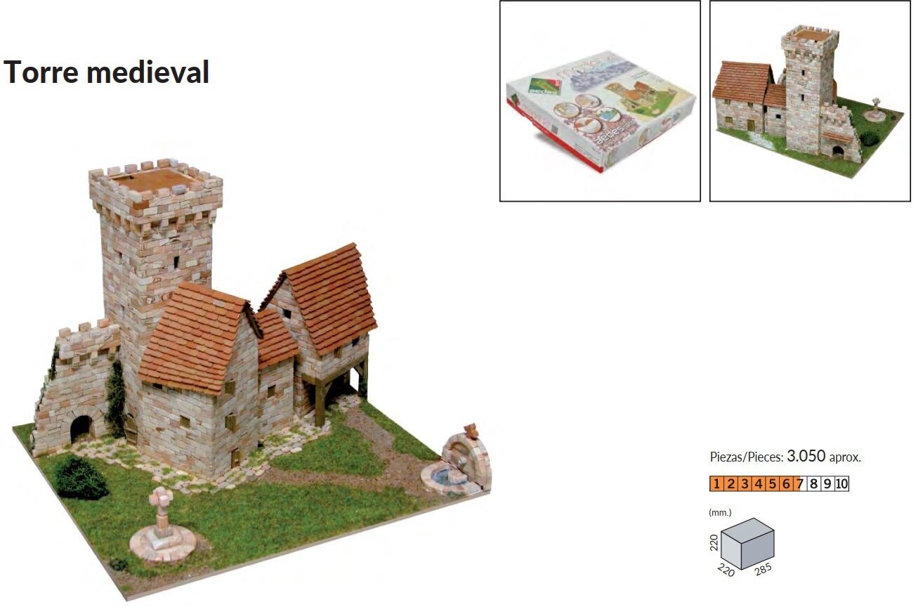 Керамический конструктор Средневековая башня, Aedes Ars (Испания), 285х250х220, 3050 деталей, сложность 6/10