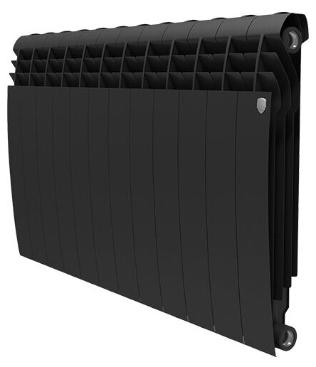 Радиатор биметаллический Royal Thermo BiLiner Noir Sable 500 мм 12 секций 1 дюйм боковое подключение черный