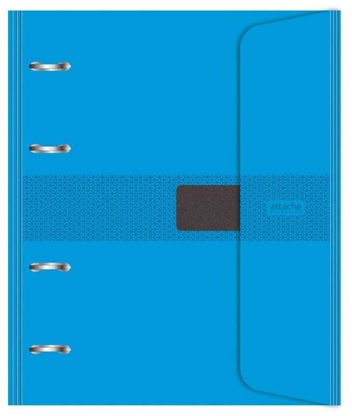 Бизнес-тетрадь со сменным блоком 120л, клетка, на липучке, А5, Голубой