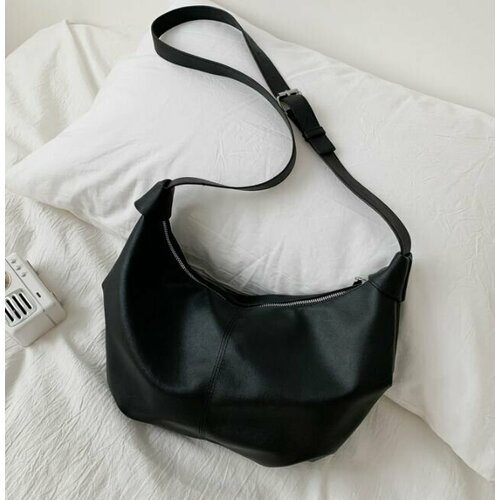 фото Сумка хобо , фактура гладкая, черный dav