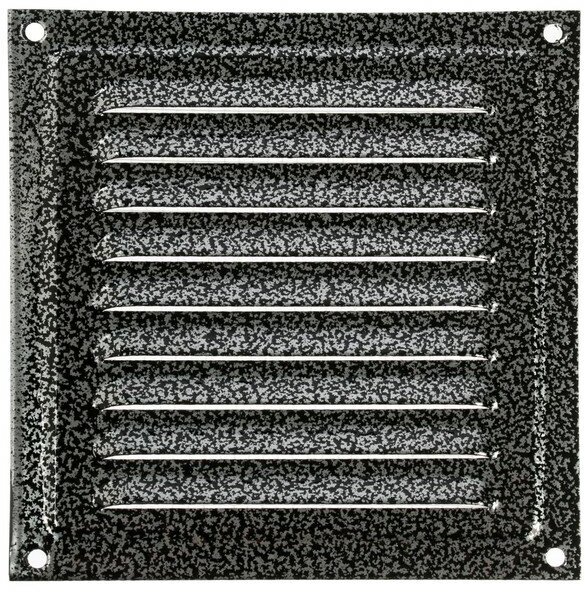 Решетка вентиляционная Люкс РМ1515СР, 150 х 150 мм, с сеткой, металлическая, серебряная