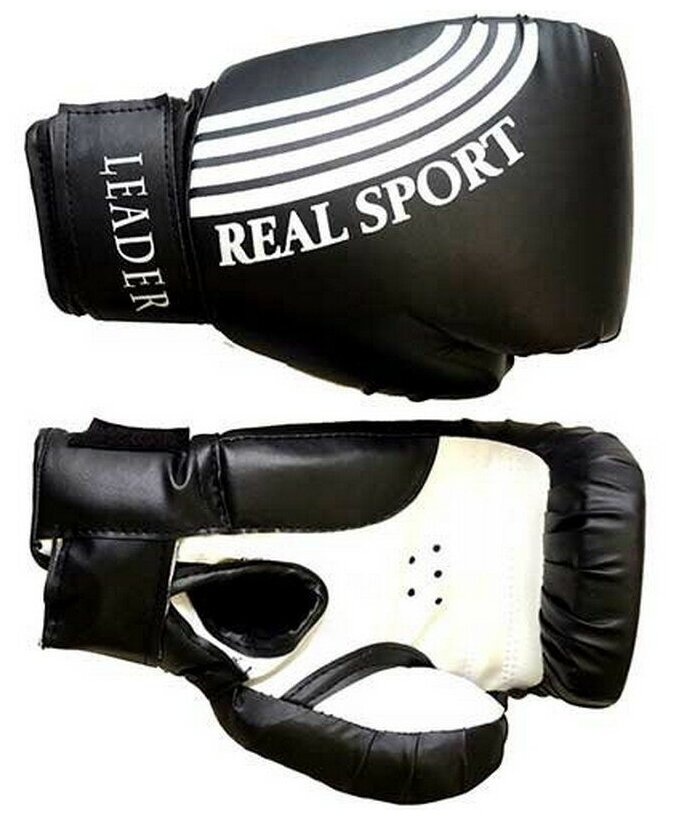 Перчатки боксерские RealSport LEADER 4 унций, черный