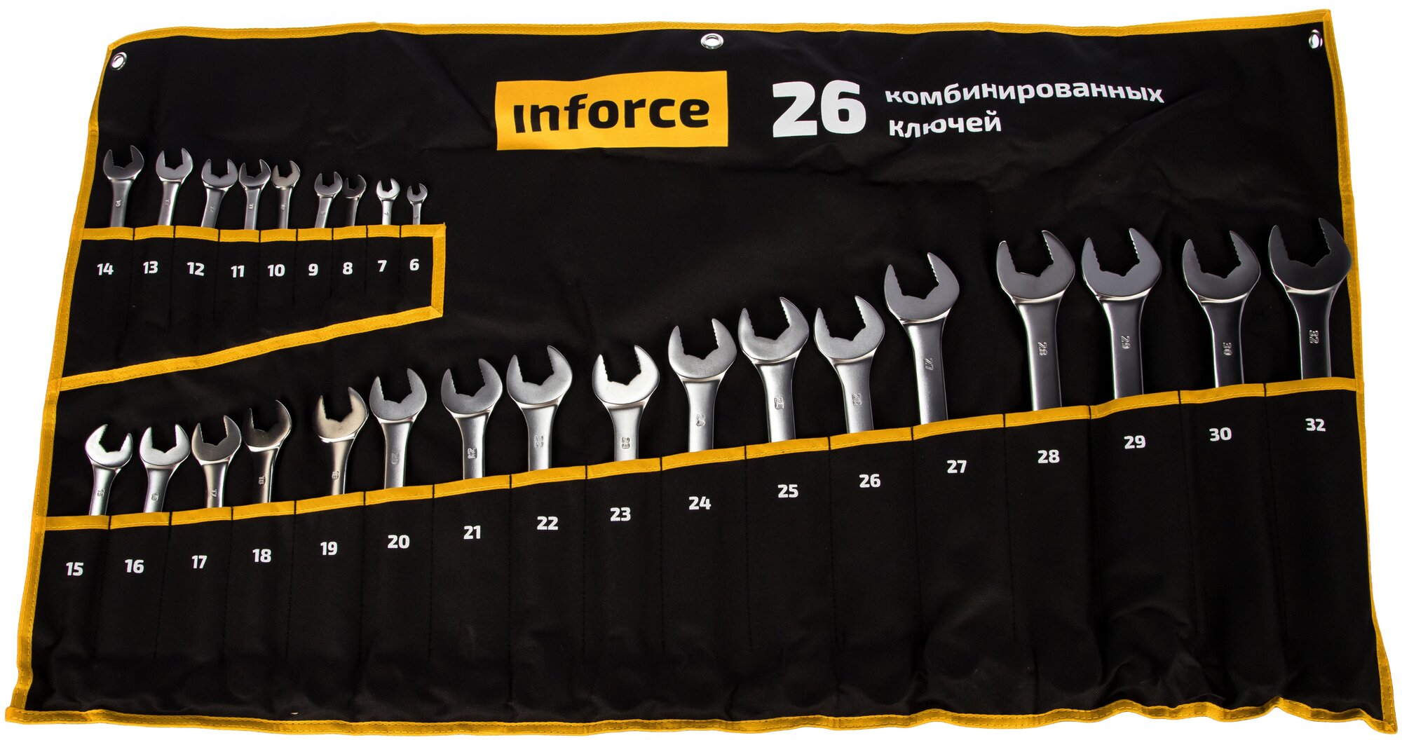 Inforce Набор комбинированных ключей Non-Slip 26 предметов 06-05-32