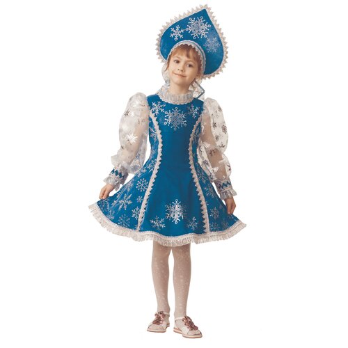 детский костюм снегурочки шелковый 8020 128 см Костюм Батик, размер 146, синий