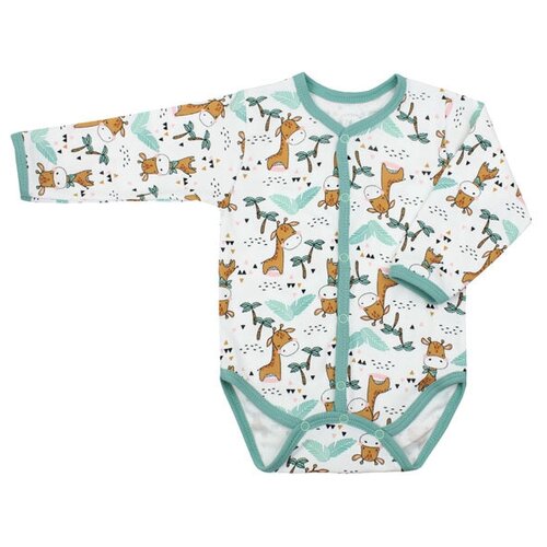 Боди Топотушки с длинным рукавом 6454-74 зеленый с рисунками