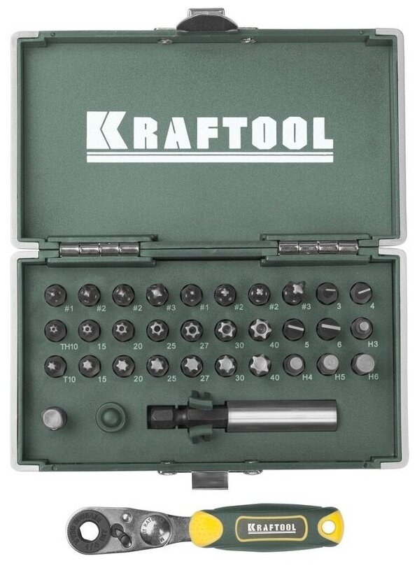 Отвёртка со сменными битами Kraftool 26065-H33 33 предм.