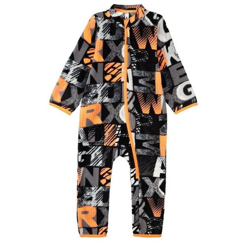 фото Комбинезон playtoday, размер 74, черный/серый/темно-серый/белый/оранжевый