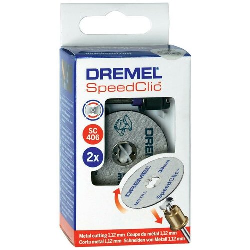 Набор насадок Dremel Комплект отрезных кругов с держателем SpeedClic SC406 круг отрезной dremel sc456b 2615s456jd