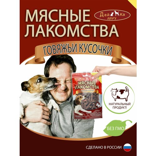 Натуральное сушеное лакомство для собак/ Говяжьи кусочки для дрессировки 55 г 19 шт в упаковке