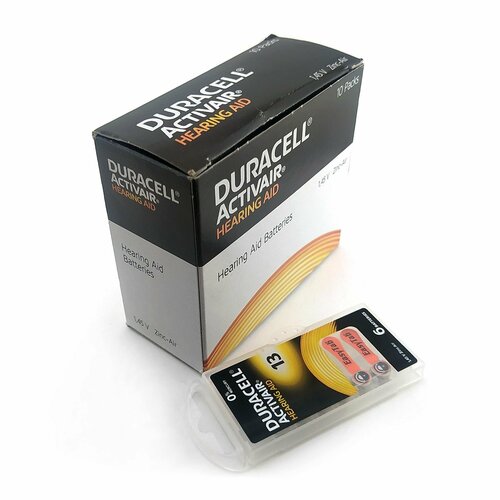 Батарейки (60шт) для слуховых аппаратов DURACELL ZA13 (PR48) 1.45В батарейки signia 13 для слуховых аппаратов 4 блистера 24 батарейки