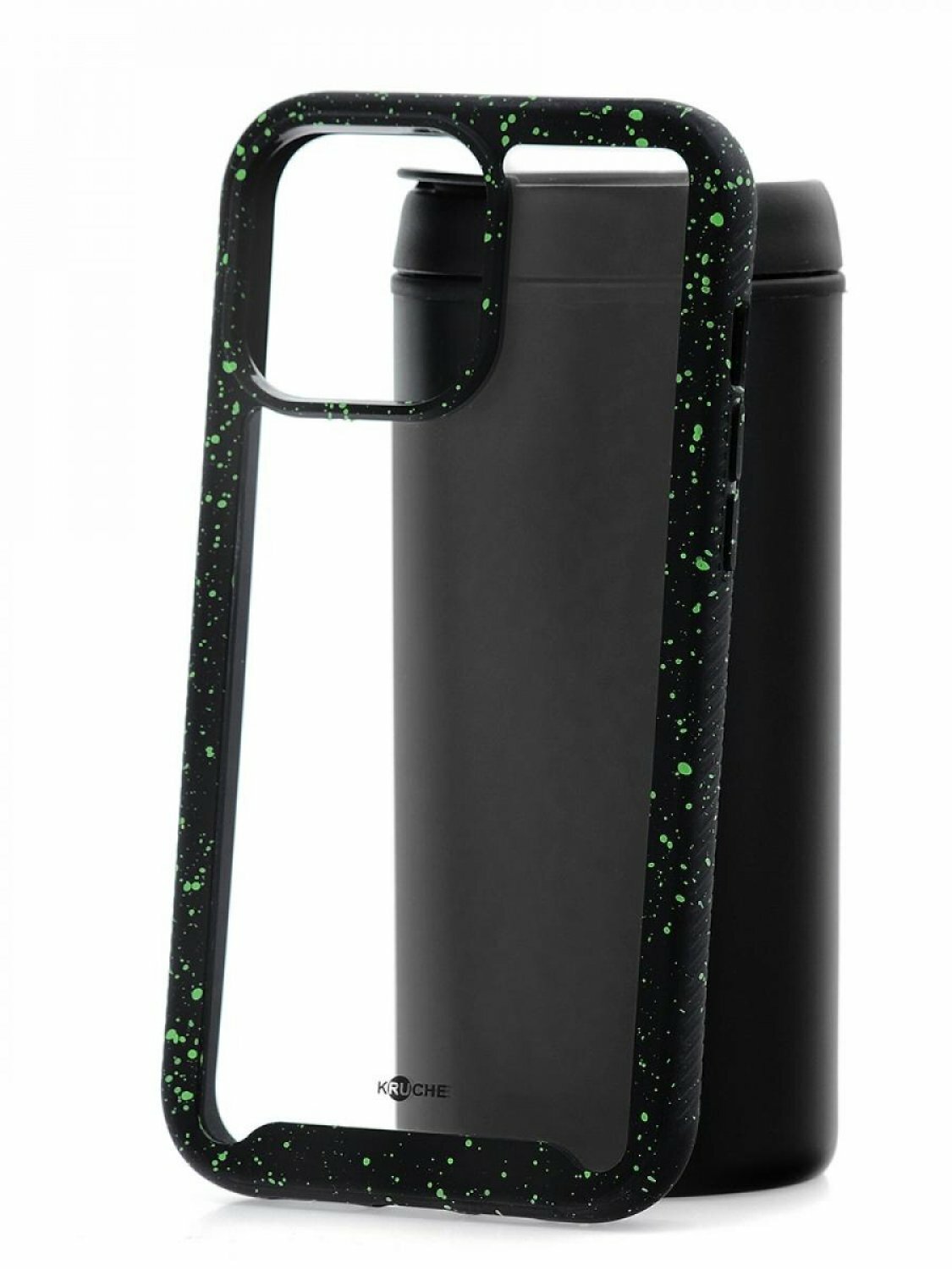 Чехол для iPhone 12 Pro Max Kruche Armor Splash Black, противоударная накладка, защитный силиконовый бампер 360, прозрачный кейс, защита камеры
