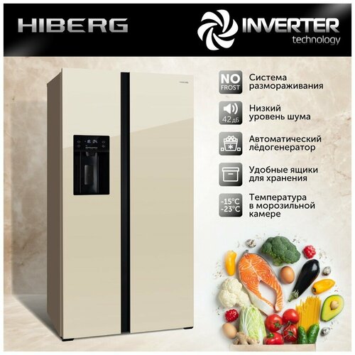 Холодильник Side by Side HIBERG RFS-650DX NFGY inverter 25900000₽