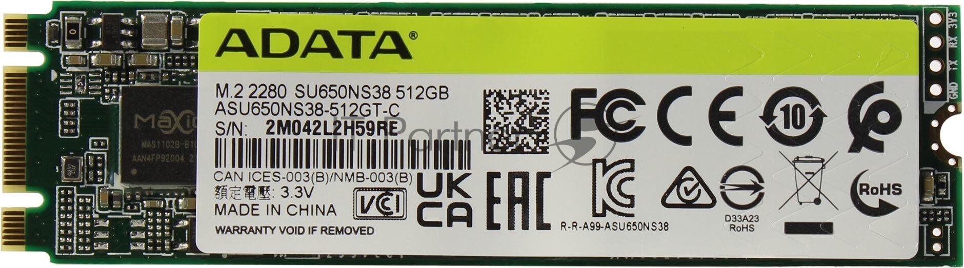 Твердотельный накопитель ADATA Ultimate SU650 512 ГБ SATA ASU650NS38-512GT-C