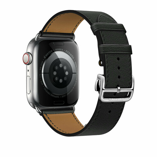 Apple Watch Hermes - 45mm Noir Swift Leather Single Tour Deployment Buckle