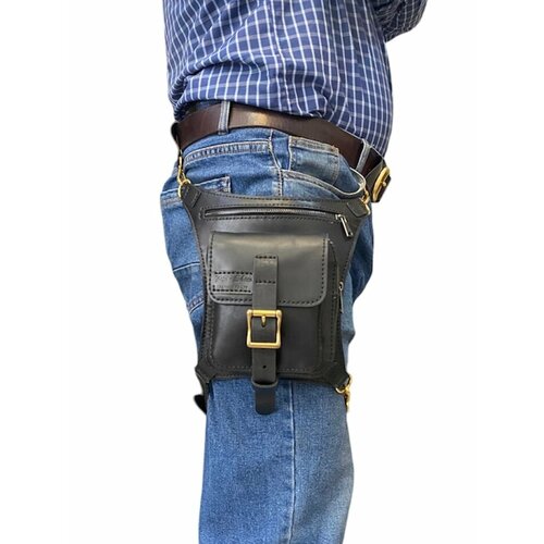 фото Сумка поясная , фактура гладкая, черный нет бренда