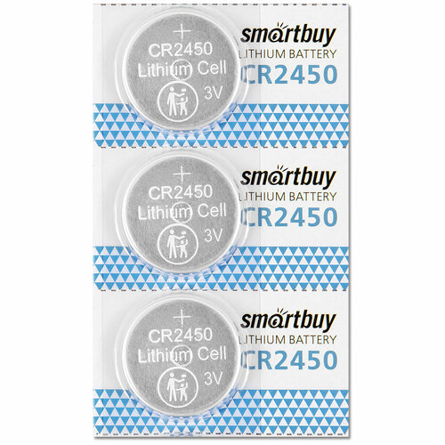 Батарейка CR2450 3V SmartBuy blister, упаковка 3 шт. батарейка cr1616 3v smartbuy blister упаковка 3 шт