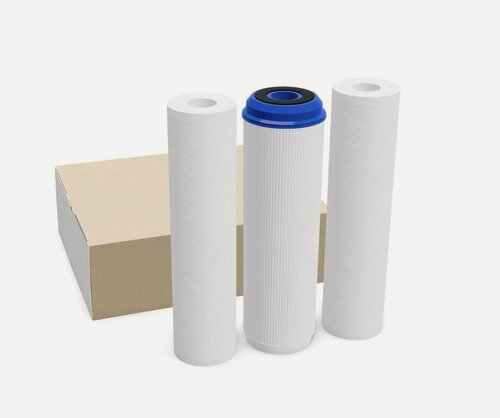 Изображение товара Комплект универсальных картриджей (PP 5мкм, GAC, PP 1мкм) для фильтров под мойку формата Slim Line 10" (SL10) Prio KSet-19 (K100, K205, K101)