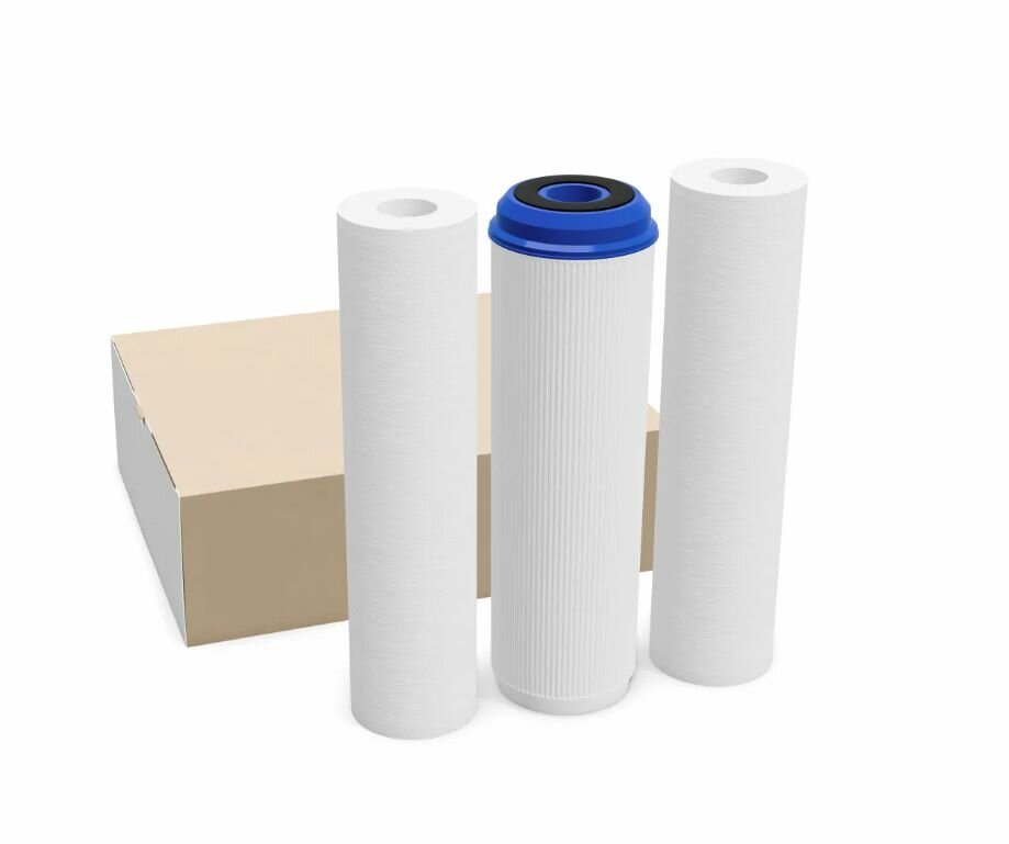 Комплект универсальных картриджей (PP 5мкм GAC PP 1мкм) для фильтров под мойку формата Slim Line 10