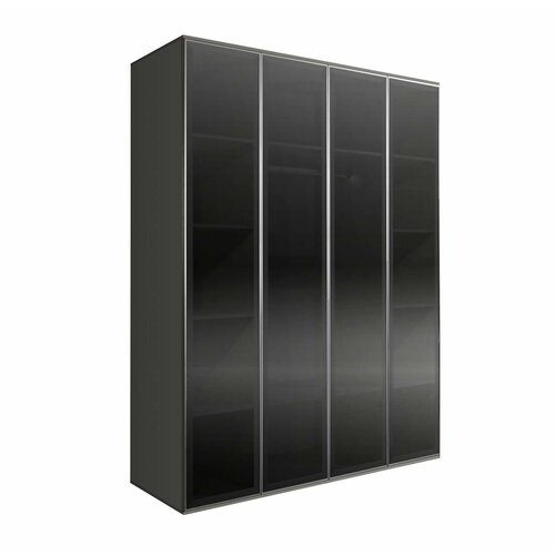 Шкаф 4-х дверный (4 двери стекло) Bogemia Air (Серый/Серебро) БМШ2/4(4)
