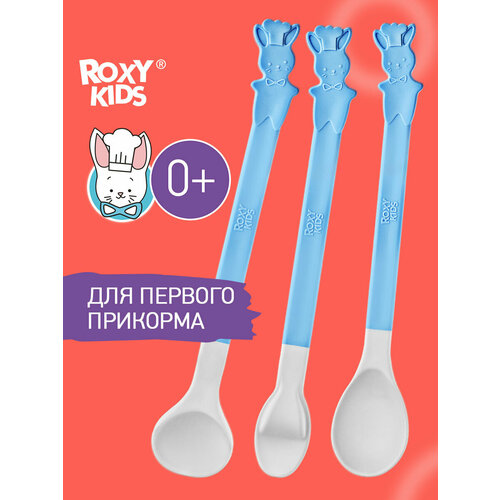 Набор ложек от ROXY-KIDS для первого прикорма bunny cook цвет голубой