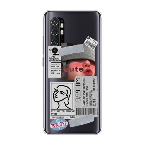 Силиконовый чехол на Xiaomi Mi Note 10 Lite / Сяоми Ми Нот 10 Лайт Cute girl collage, прозрачный силиконовый чехол на xiaomi mi note 10 lite сяоми ми нот 10 лайт санкт петербург коллаж прозрачный
