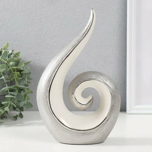 SUI Сувенир керамика Завиток серебристо-белый 225х145х6 см 2288₽