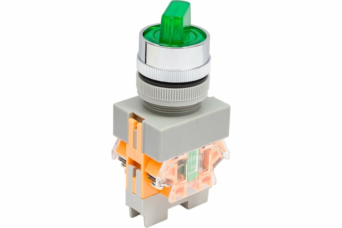 Переключатель Dekraft ПЕ22-ANC-2-GRN-LED-24 25072DEK