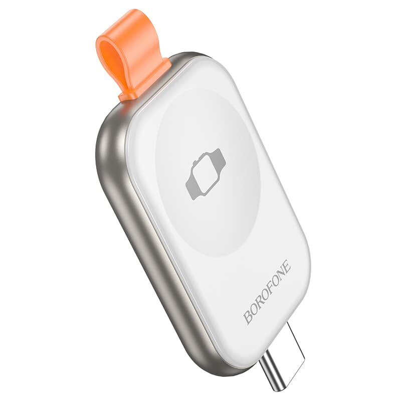 Магнитное зарядное устройство для часов Apple Watch BQ25A Type-C USB серебро — фото 1