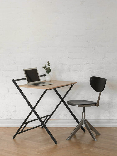 Изображение товара Стол складной компьютерный 600 мм, черный/дуб бардолино