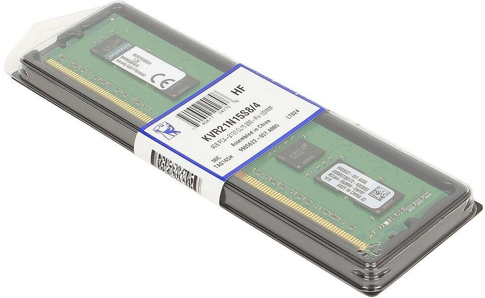 Оперативная память DDR4 4Gb 2133MHz Kingston KVR21N15S8/4 RTL PC4-17000 CL15 DIMM 288-pin 1.2В