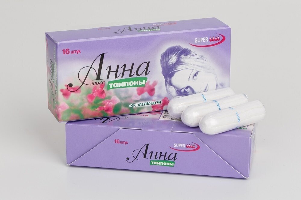 Изображение АННА тампоны Люкс Super, 4 капли, 16 шт.