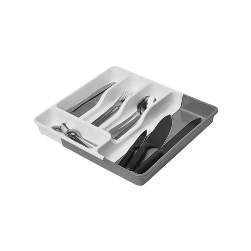 Раздвижной лоток для столовых приборов, 34/54х36х5 см, серый