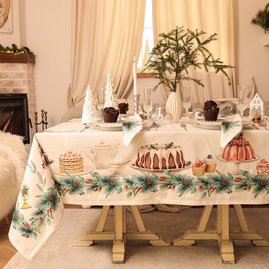 Скатерть на стол Этель New Years Treat 150x180 см вгмо хлхлопок саржа 190гр/м2