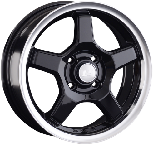 Литые диски LS wheels 816 7x16 4x100 ET45 dia 60,1 BKL (цвет: черный+полировка)