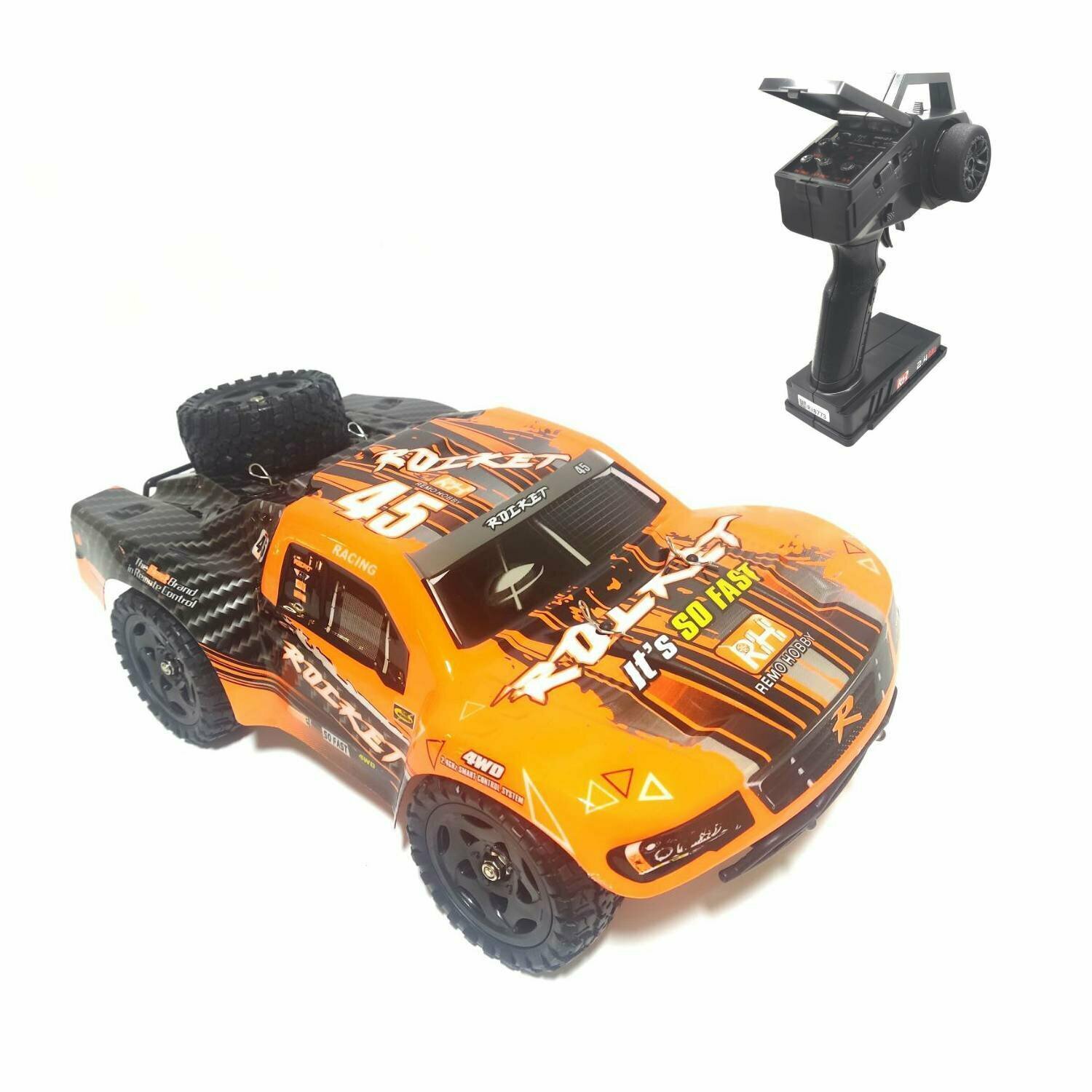 Радиоуправляемый шорт-корс Remo Hobby Rocket UPGRADE V2.0 4WD RTR масштаб 1:16 2.4G - RH1621UPGV2-ORAN — фото 1