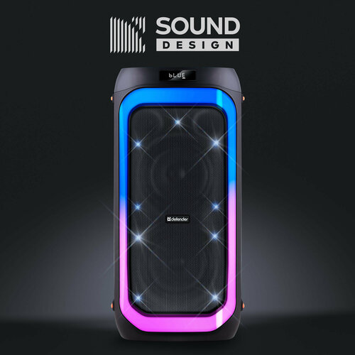 Колонка портативная музыкальная bluetooth беспроводная с блютуз Defender ORION 60 Вт bluetooth FM радио USB AUX LED дисплей два микрофонных входа 11474₽
