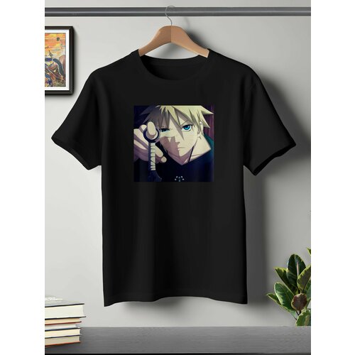 фото Футболка oneq унисекс 64-66 (5xl) размер с принтом narutomaki, черная, размер 5xl, черный
