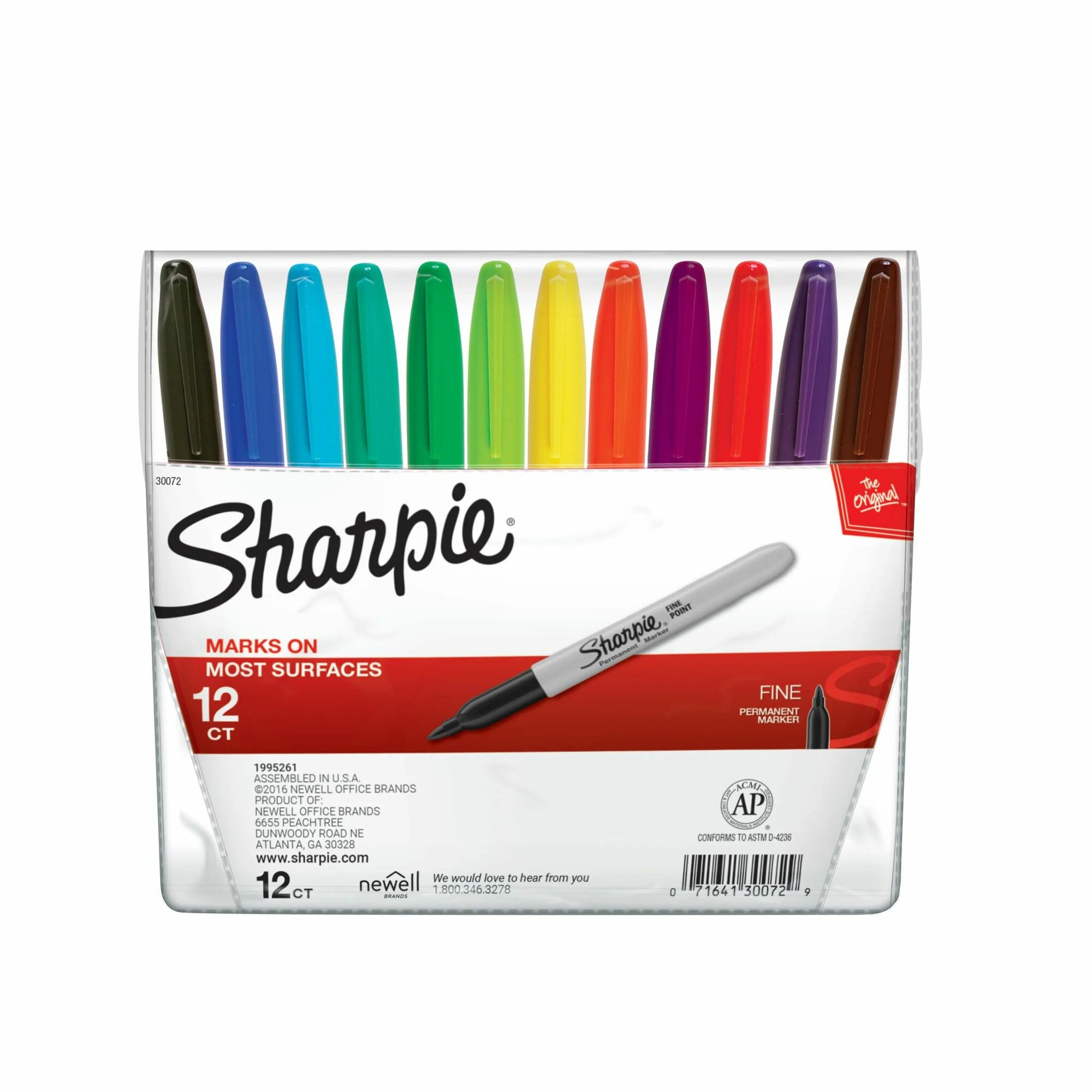 Набор маркеров перманентных SHARPIE (США) 12 цветов, Fine, 1 мм