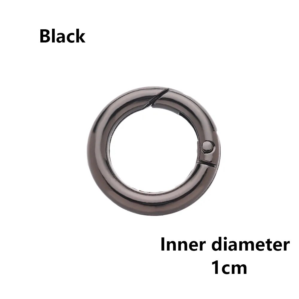 2 шт. 10/12/16/19 мм пружинное уплотнительное кольцо из цинкового сплава женские кошельки круглые пусковые триггеры с покрытием 1cm - black