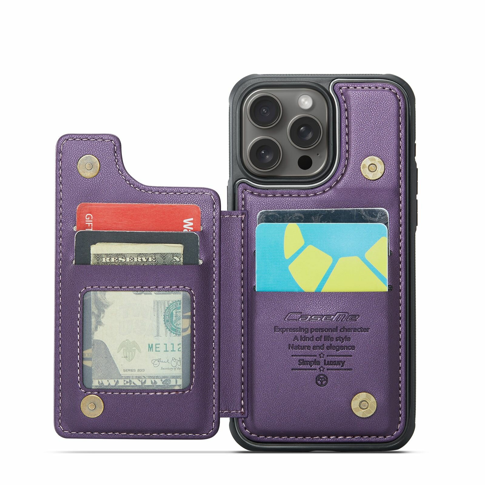 Чехол CaseMe Сard Protection iPhone 16 Pro фиолетовый