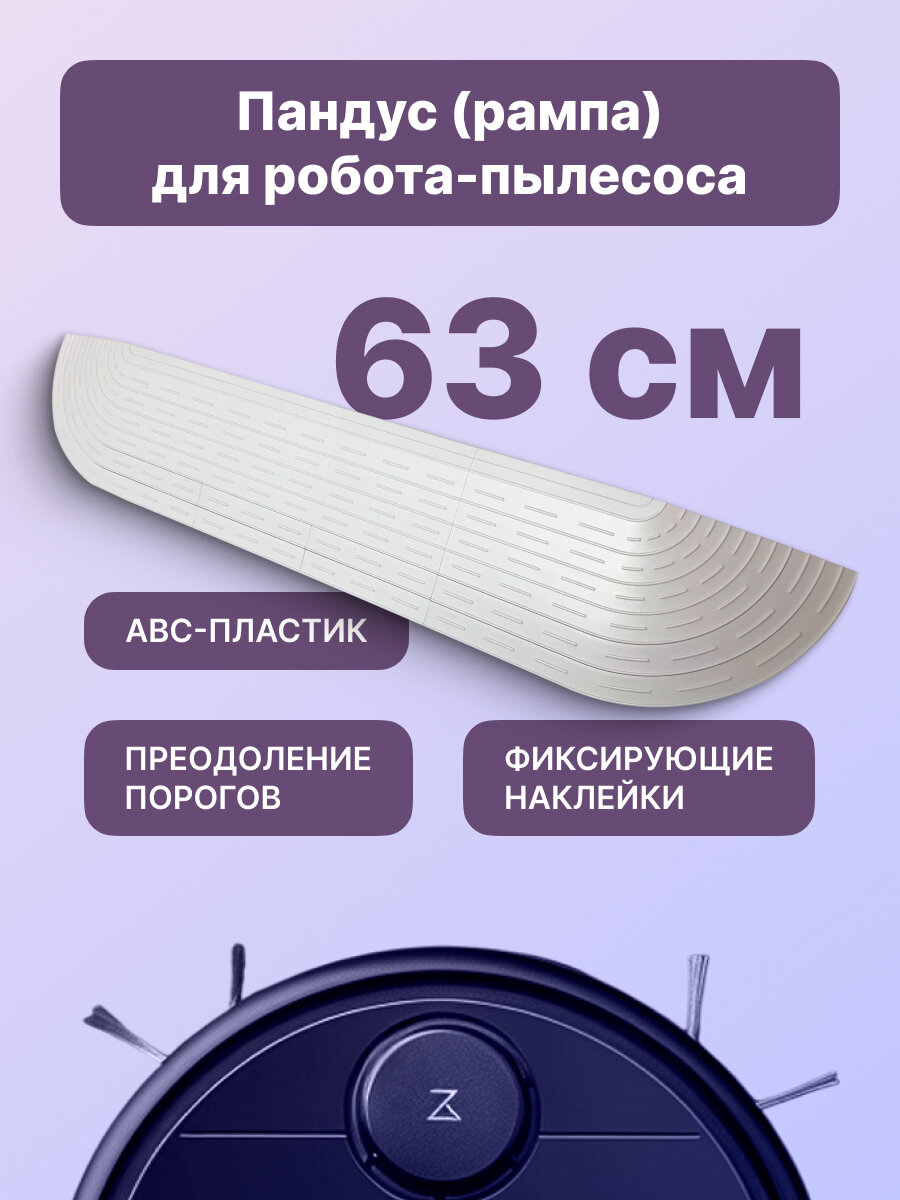Рампа-пандус Run Energy для порогов для робота-пылесоса, белая 63 см