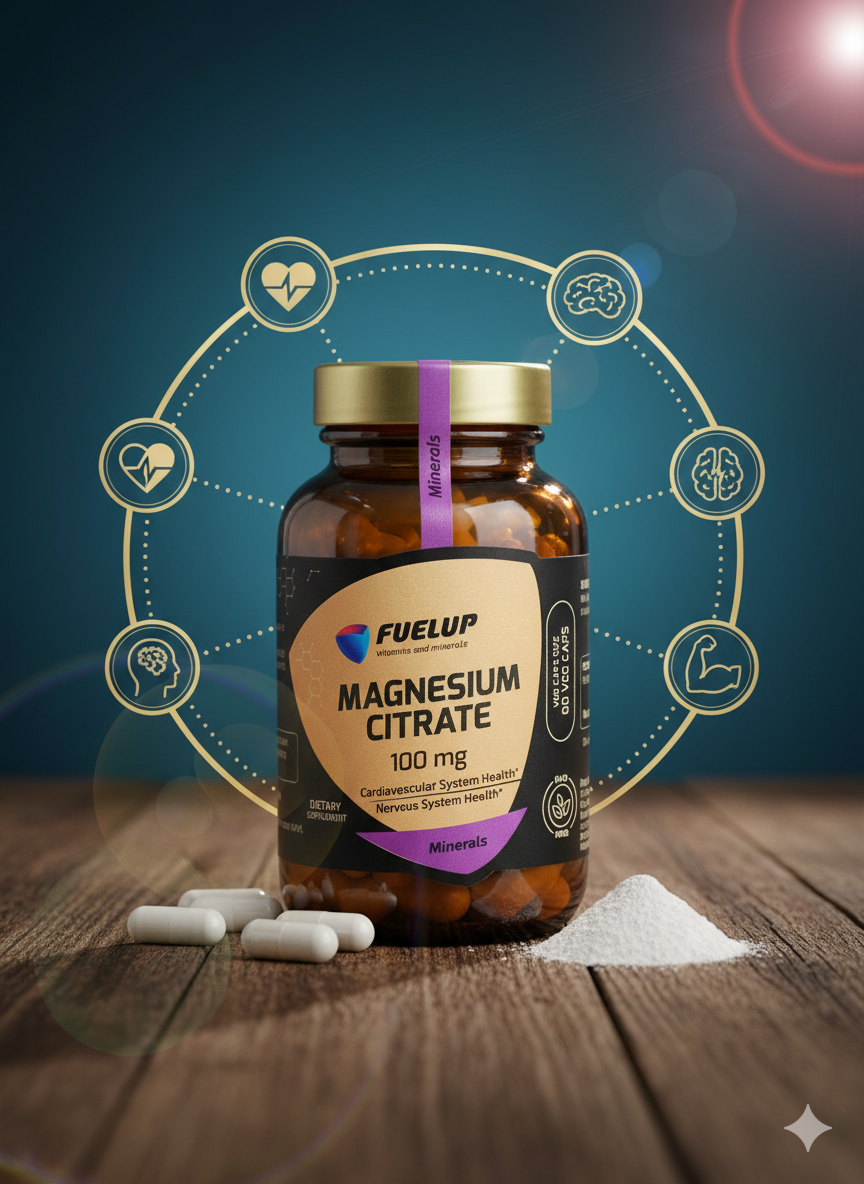 FuelUp Magnesium Citrate 100 mg 60 veg caps , ФуелУП Магнесиум