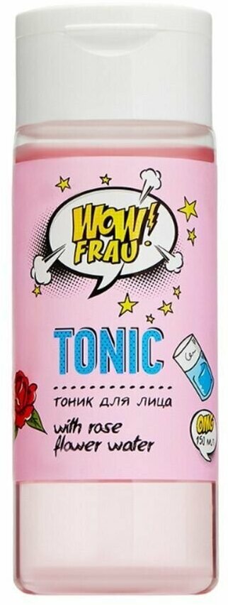 WOW FRAU, Тоник увлажняющий с розовой водой, Moisturizing Tonic With Rose Water, 150 мл